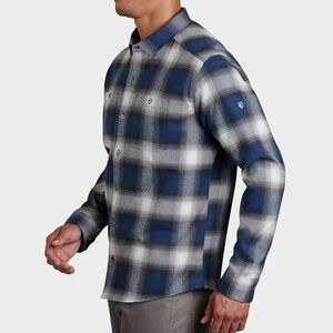 KÜHL Men's Blue Black Plaid Button-Up Shirt